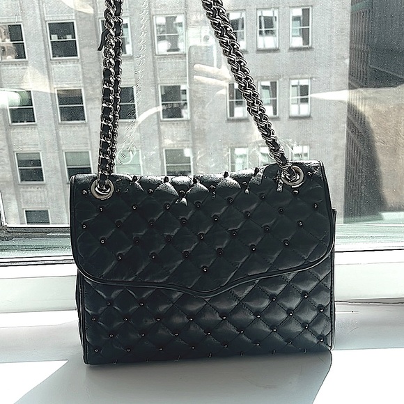 Rebecca Minkoff Studded Quilted Affair Shoulder Bag - Black/silver - Picture 2 of 13